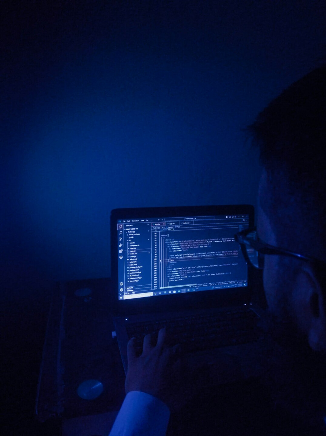 person learning python on laptop