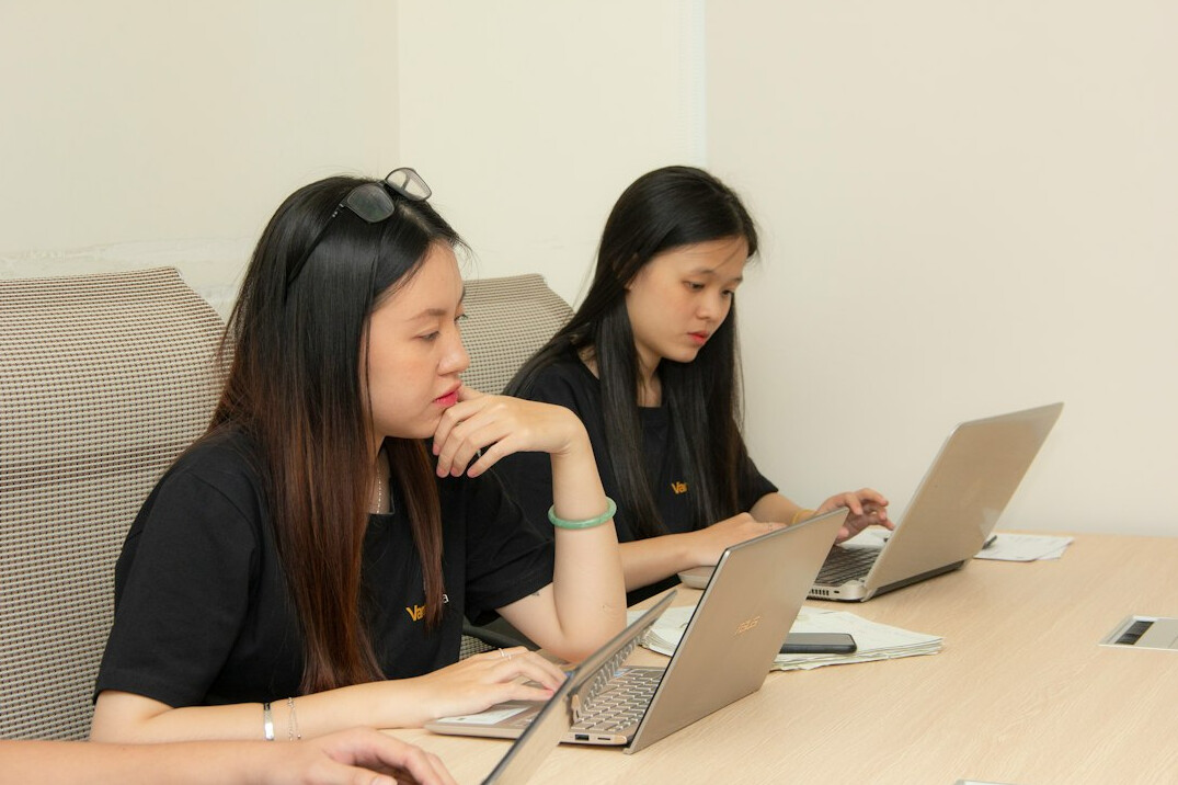 students solving coding problems
