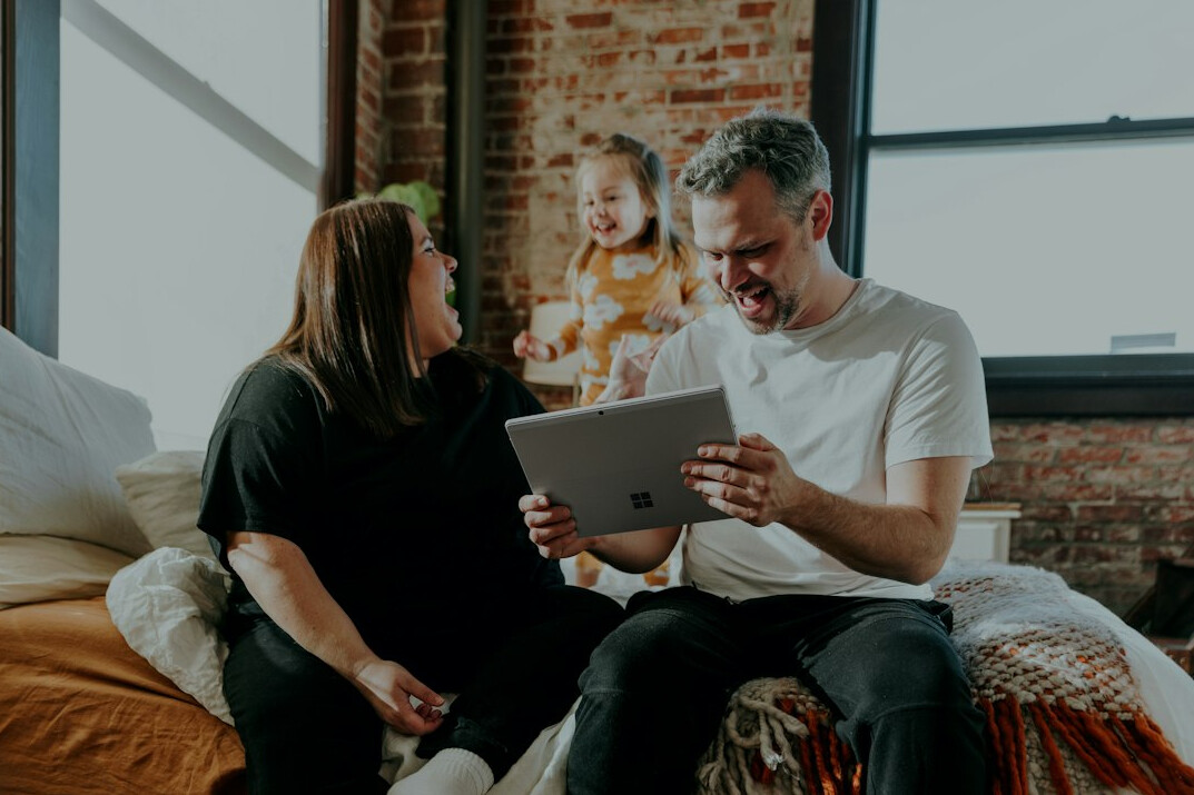 family discussing technology at home