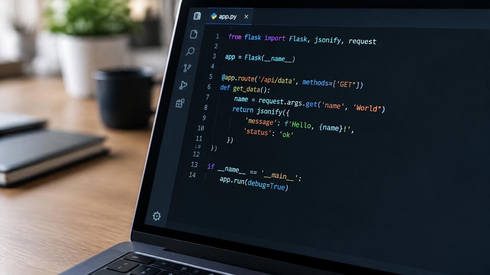 Close up of colorful code on a computer screen