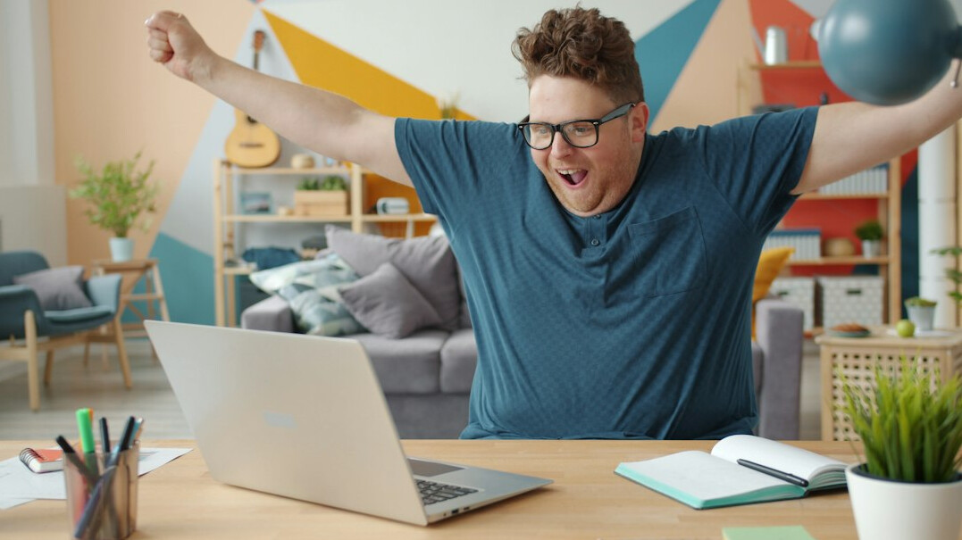 successful programmer celebrating